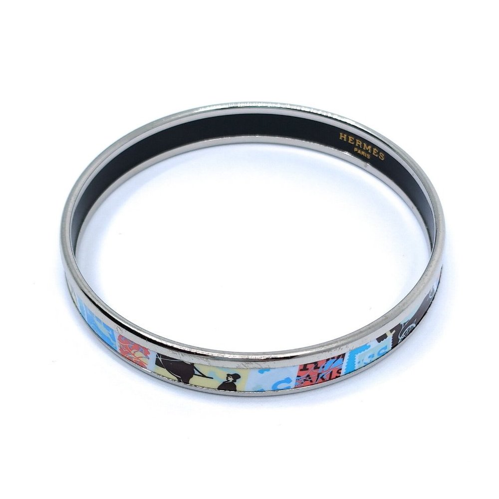 Hermes Bangle Silver Light Blue - image 1